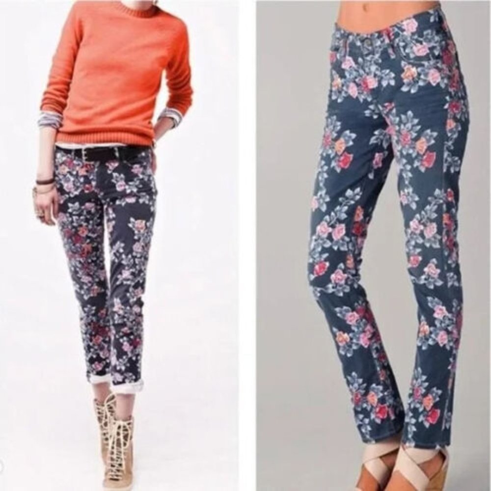 Citizens of Humanity Jeans 27 Mandy High Waist Retro Slim Roll Up Floral